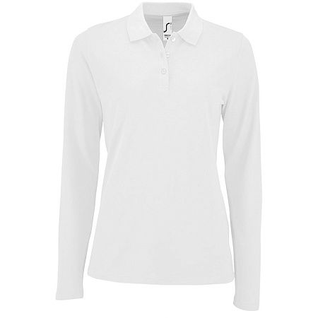 Рубашка поло женская с длинным рукавом Perfect LSL Women, белая, размер S