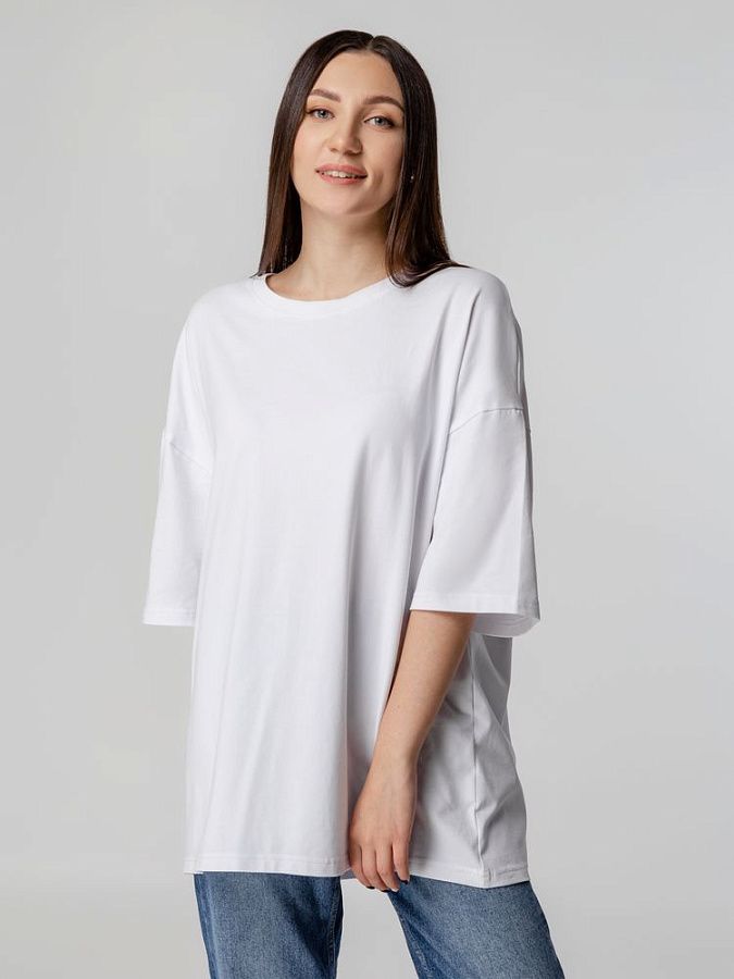 Футболка унисекс оверсайз Crosstown, белая под нанесение