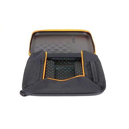 Чемодан складной Rollink Earth 55x40x20 см, 2 колеса, черный/оранжевый