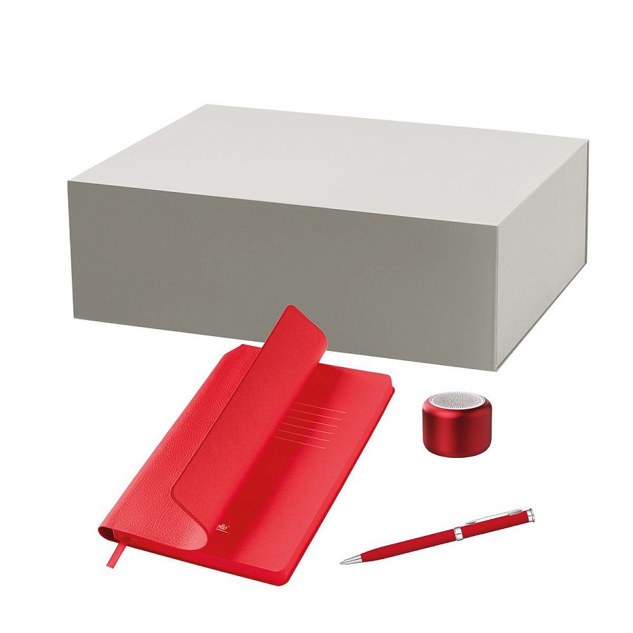 Подарочный набор Пэшн, Молто (Passion, Molto), красный (колонка, ежедневник, ручка)