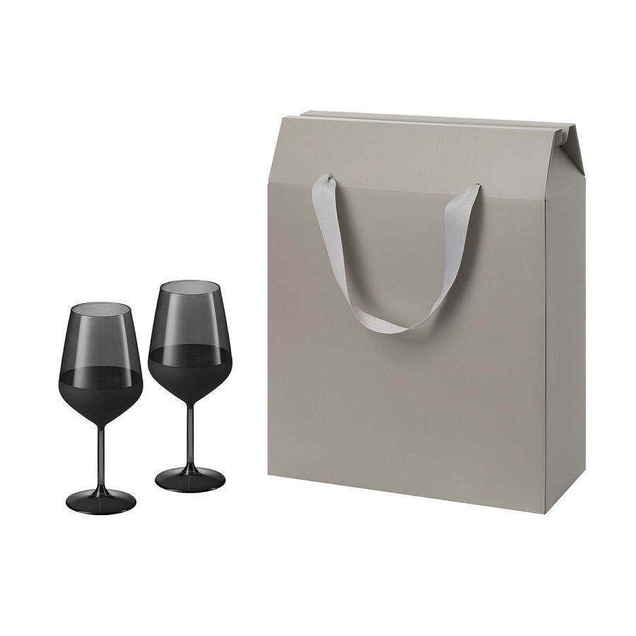 Подарочный набор 2 бокала для вина Блэк Эдишн (Black Edition) в большом подарочном пакете
