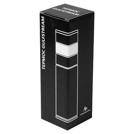 Термос стальной Gulfstream двухстеночный с вакуумной изоляцией 450 мл, крышка с дисплеем, черный, матовый