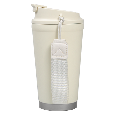 Термокружка Alba металлическая, 410 мл, кремовая с серебром