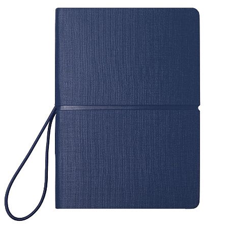 Блокнот А6 Van Diemen Print Sample, со стикерами, в гибкой обложке c резинкой в линейку, темно-синий