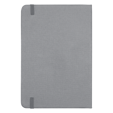 Блокнот А5 Hobard, в твердой тканевой обложке c резинкой в линейку, серый