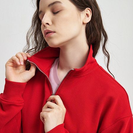 Толстовка на молнии унисекс Флоу (Flow), красная, размер 5XL/6XL