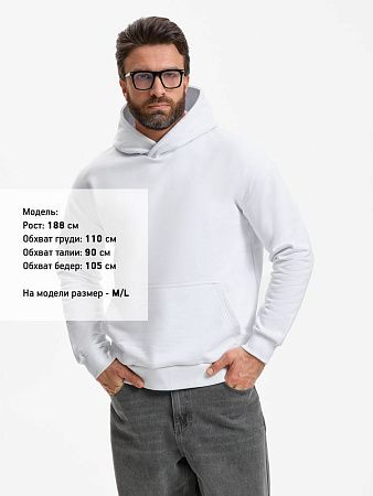 Худи унисекс оверсайз Daylero, белое, размер XS/S