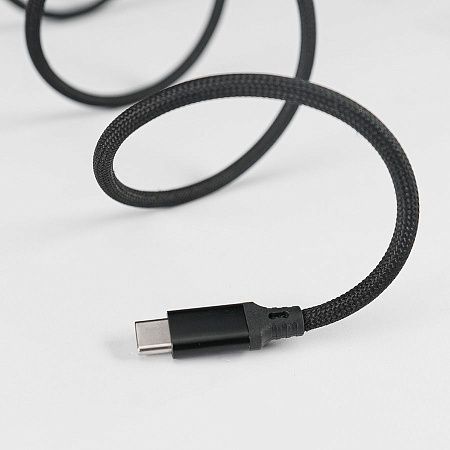 Кабель COIL магнитный для зарядки и передачи данных, 100Вт, 480Мб/с, нейлоновая оплетка, черный