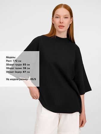 Футболка оверсайз унисекс T9, черная, размер XL/2XL