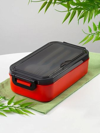 Ланчбокс Pranzo, красный с черным