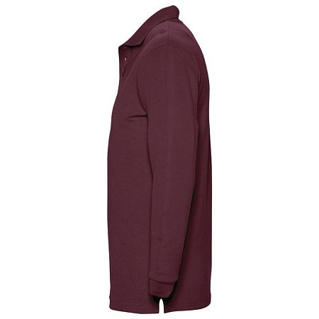 Рубашка поло мужская с длинным рукавом Winter II 210 бордовая, размер XXL