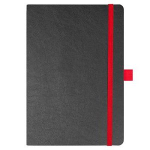 Блокнот Flexy Forest Urban Soft leather  А5, недатированный, с резинкой и петлей для ручки, в гибкой обложке, черно-красный
