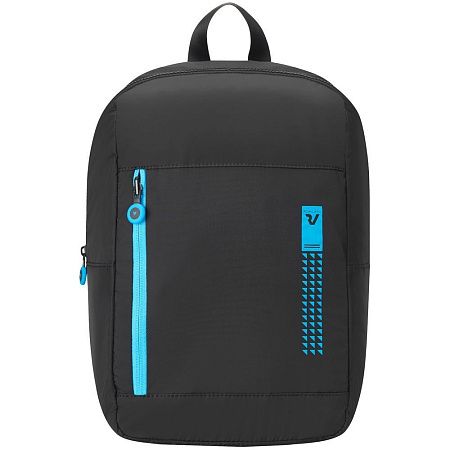 Складной рюкзак Compact Neon, черный с голубым