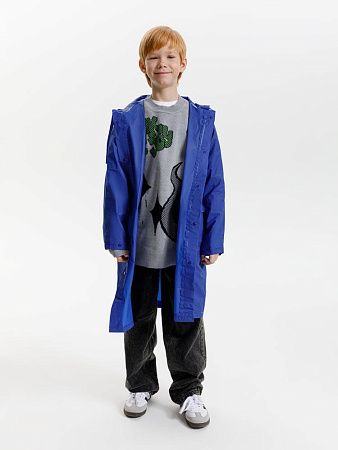 Дождевик детский RainDrop Kids, ярко-синий, размер 10 лет (130-140 см)