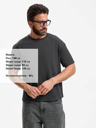 Футболка унисекс Durington, темно-серая (графит), размер M/L