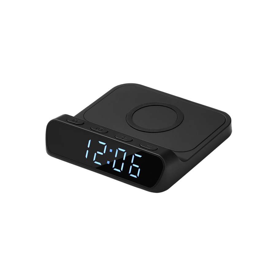 Зарядная станция с часами 15W Ригель (Rigel), черная