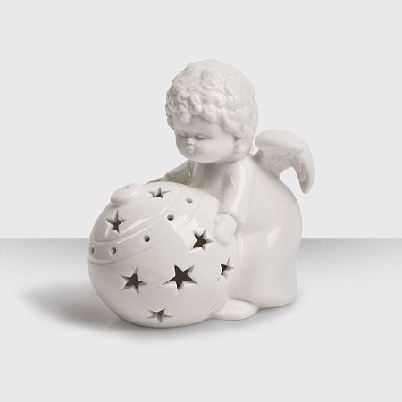 Подсвечник "Ангел с елочным шаром"