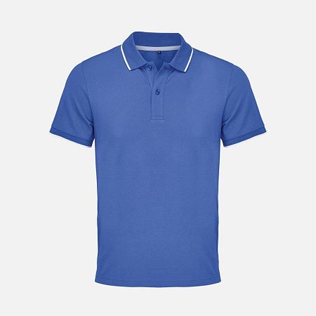 Рубашка поло унисекс Palermo, ярко-синяя с белым, размер XS
