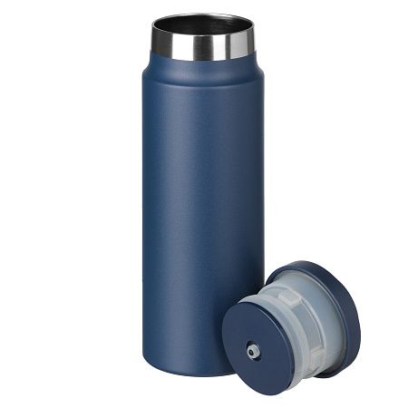 Термобутылка вакуумная герметичная Аллегра (Allegra), синяя