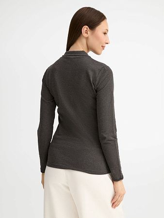 Рубашка поло женская с длинным рукавом Perfect LSL Women, черный меланж, размер S