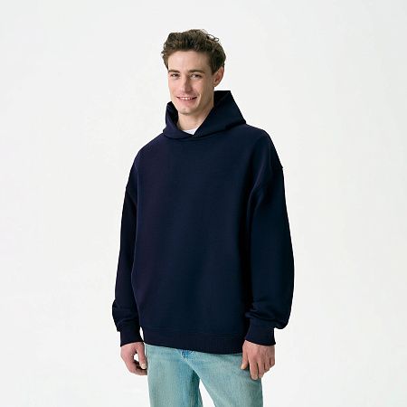 Худи оверсайз унисекс Фьюжн (Fusion), темно-синий, размер 3XL/4XL
