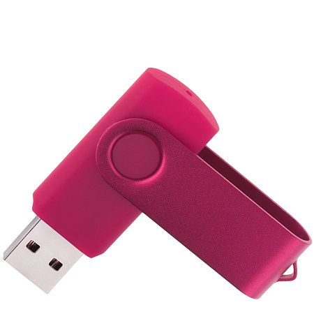 Флеш накопитель USB 2.0 Twister 64GB, пластик Софт Тач/металл, розовый/розовый