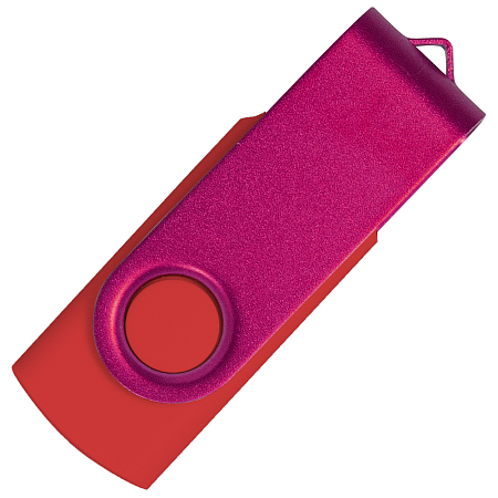 Флеш накопитель USB 2.0 Twister Сolor Mix 16GB, пластик Софт Тач/металл, красный/розовый