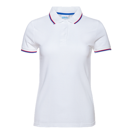 Рубашка поло женская STAN триколор хлопок/полиэстер 185, 04WRUS, Белый,  (10/1)  (42/XS)