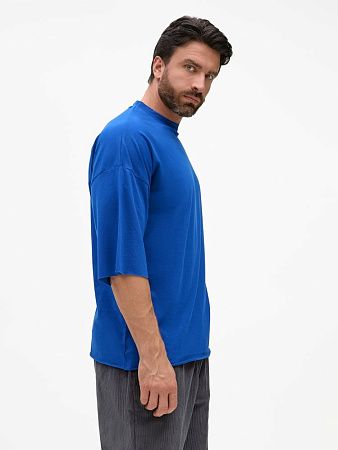 Футболка унисекс оверсайз T1, синяя, размер XS/S