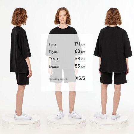 Футболка унисекс оверсайз T1, черная, размер XS/S