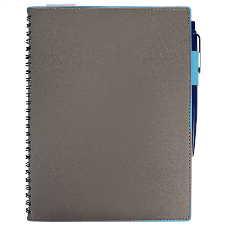 Ежедневник Flexy Verde Sivilia B5 на пружине, серо-голубой, недатированный, в гибкой обложке