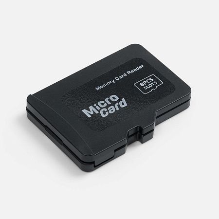 Органайзер для карт памяти и SIM с кардридером Multitask, черный