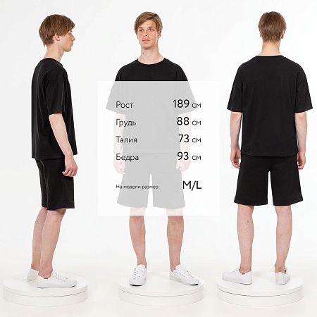 Футболка унисекс оверсайз T3, черная, размер XL/2XL