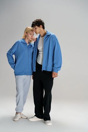 Футболка оверсайз унисекс Vozduh, синяя, размер XL/2XL