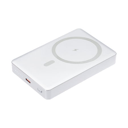 Внешний аккумулятор Атлантис Плюс PD (Atlantis PD Plus) 10000mAh с функцией беспроводной зарядки 15W, серебряный