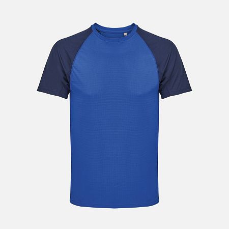 Футболка спортивная унисекс Vortex, темно-синяя с ярко-синим, размер XXL