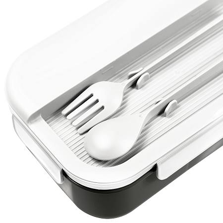 Герметичный контейнер для еды (ланч бокс)  BON VOYAGE, пластиковый, бело-серый, 1100 мл.