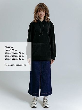 Худи унисекс Prima Vista, черное, размер S