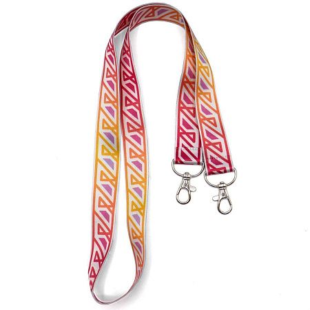 Ланъярд полноцветный Эл с двумя карабинами, 15 мм