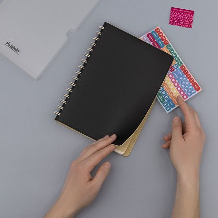 Ежедневник Виста (Vista) недатированный, черный/бежевый