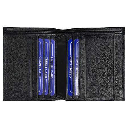 Кошелек с картхолдером Leather Plain, чёрный