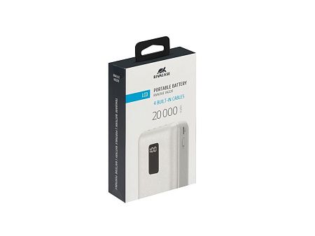 Внешний аккумулятор с дисплеем и встроенными кабелями VA2220, 20000 mAh