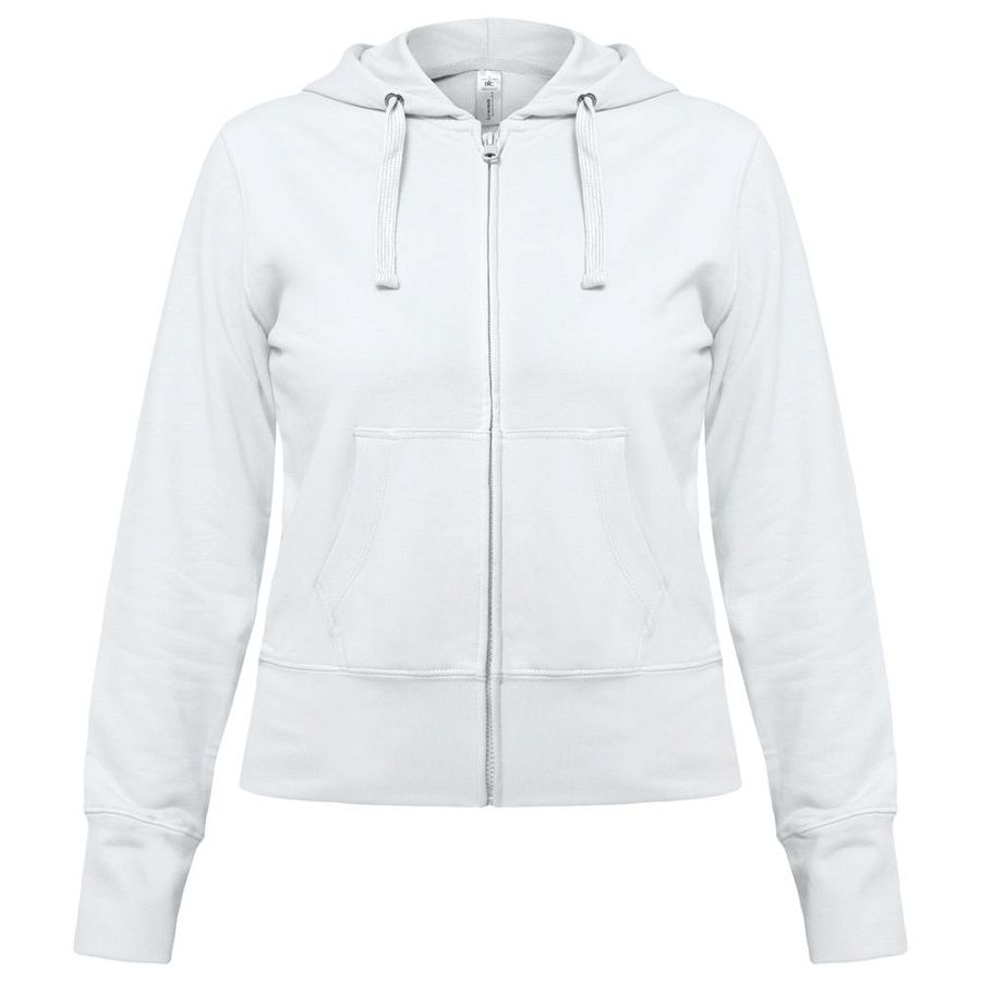Толстовка женская Hooded Full Zip белая, размер XS