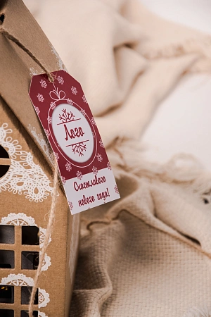 Подарочный набор «Домик в деревне»: бетонный подсвечник, свеча, мед-суфле