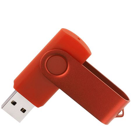 Флеш накопитель USB 2.0 Twister 32GB, пластик Софт Тач/металл, красный/красный