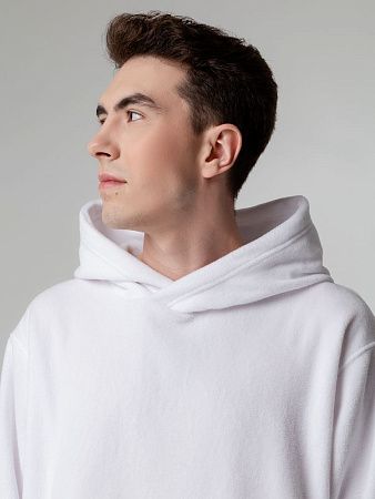 Худи флисовое унисекс Manakin, белое, размер M/L