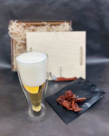 Подарочный набор «Пятница»: бокал, складной нож-мультитул, вяленое мясо