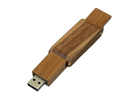 USB 2.0- флешка на 16 Гб прямоугольной формы с раскладным корпусом