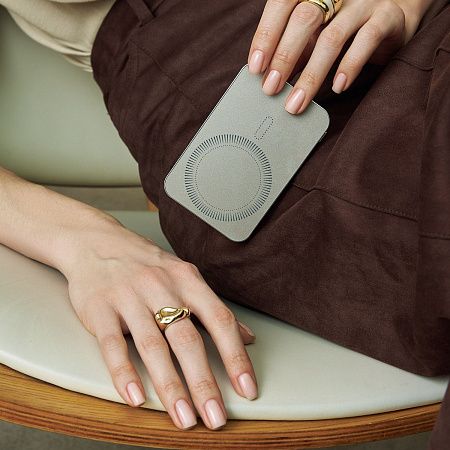 Внешний аккумулятор Артекс PD (Artex PD) 5000mAh с функцией беспроводной зарядки 15W, титановый