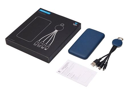 Набор из внешнего аккумулятора и универсального кабеля с подсветкой лого «Reserve LED», 10000mAh